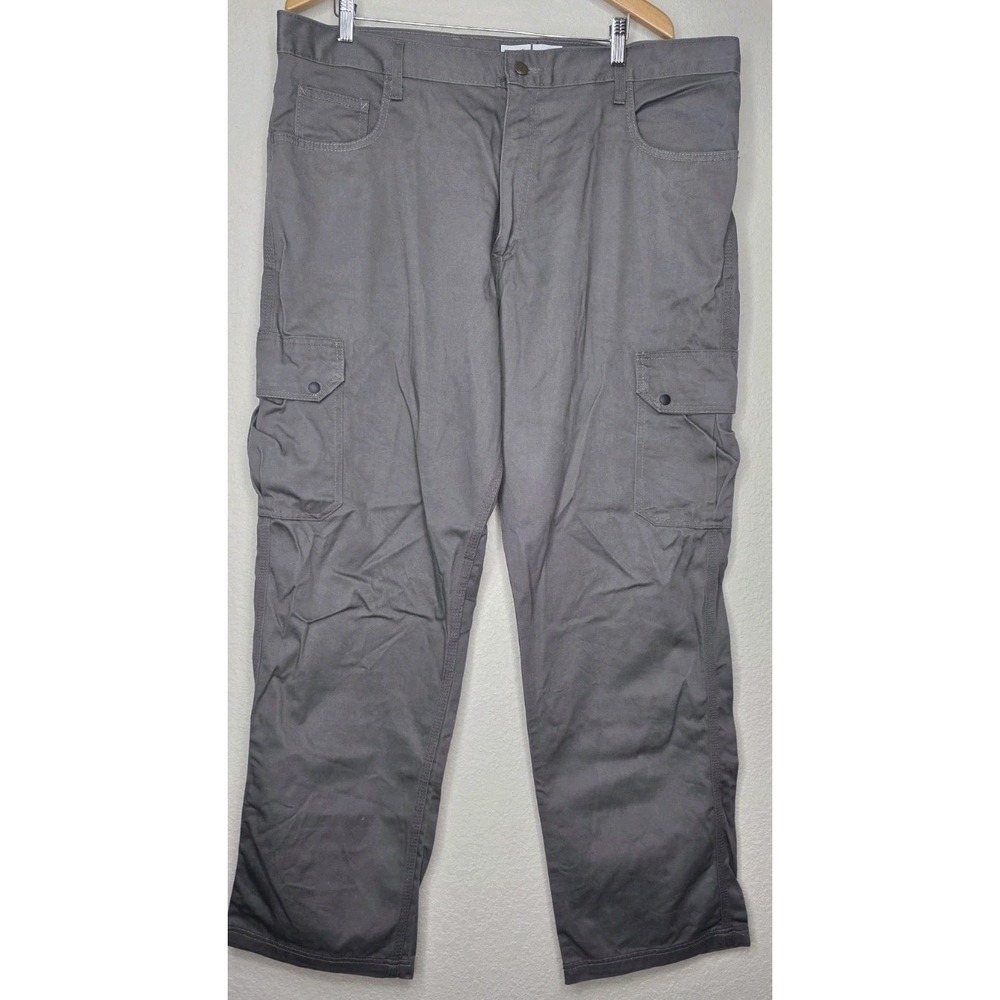 Lapco Men 40x34 Fire Resistant Reinforced Straight Cargo Work Pants Gray Pockets